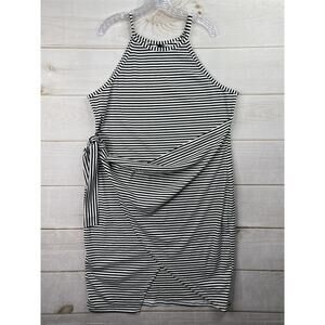 Scomchic Dress 3XL Black White Striped Wrap Sleeveless Summer Beach Casual Fun